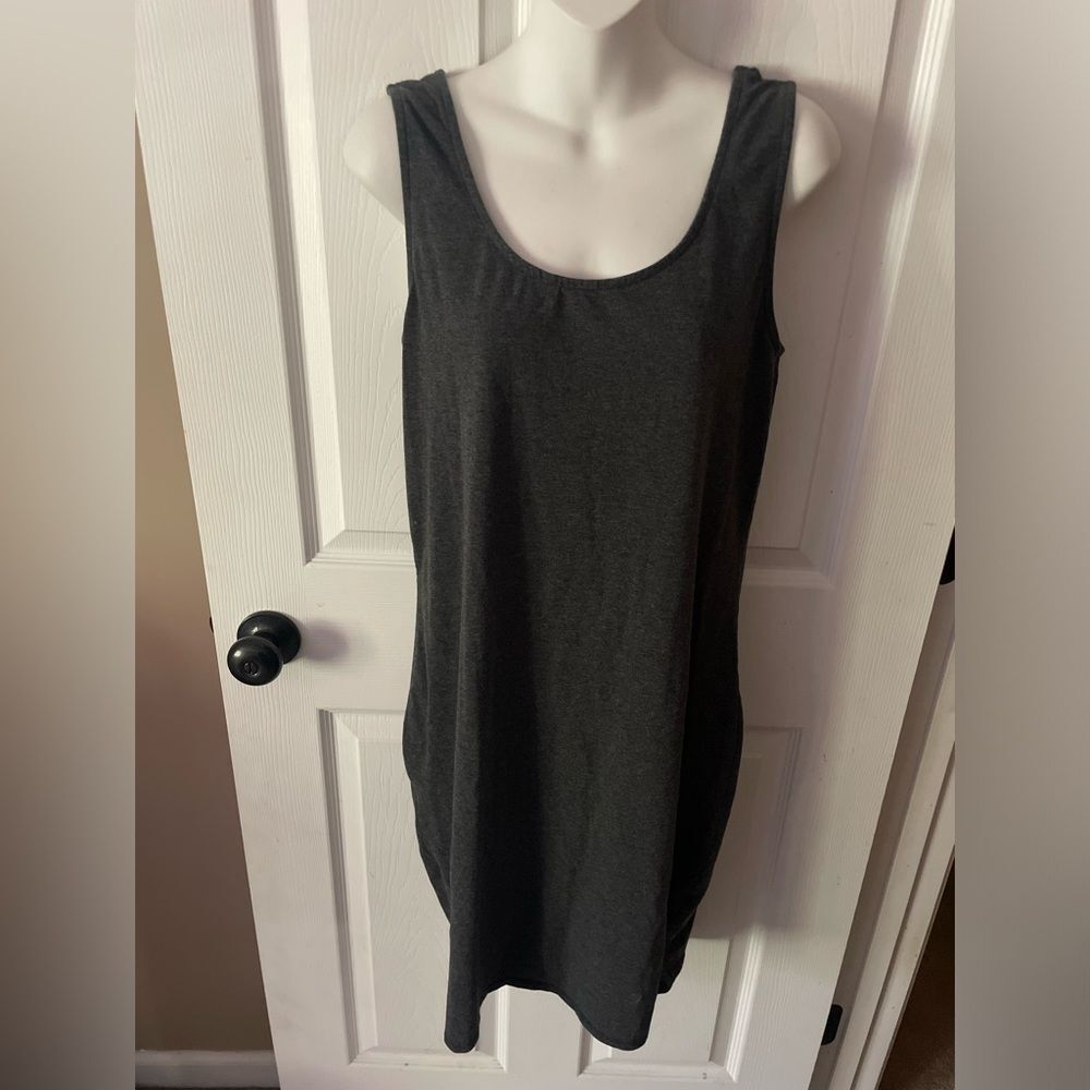 PLUS SIZE BASIC TANK DRESS Charcoal Gray By Curvy Sense Size 1X
